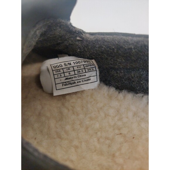 Ugg Australia Womens Sz 7.5 Haylie Oiled Leather Fringe Slipon Duck Shoe Leather - Picture 3 of 14